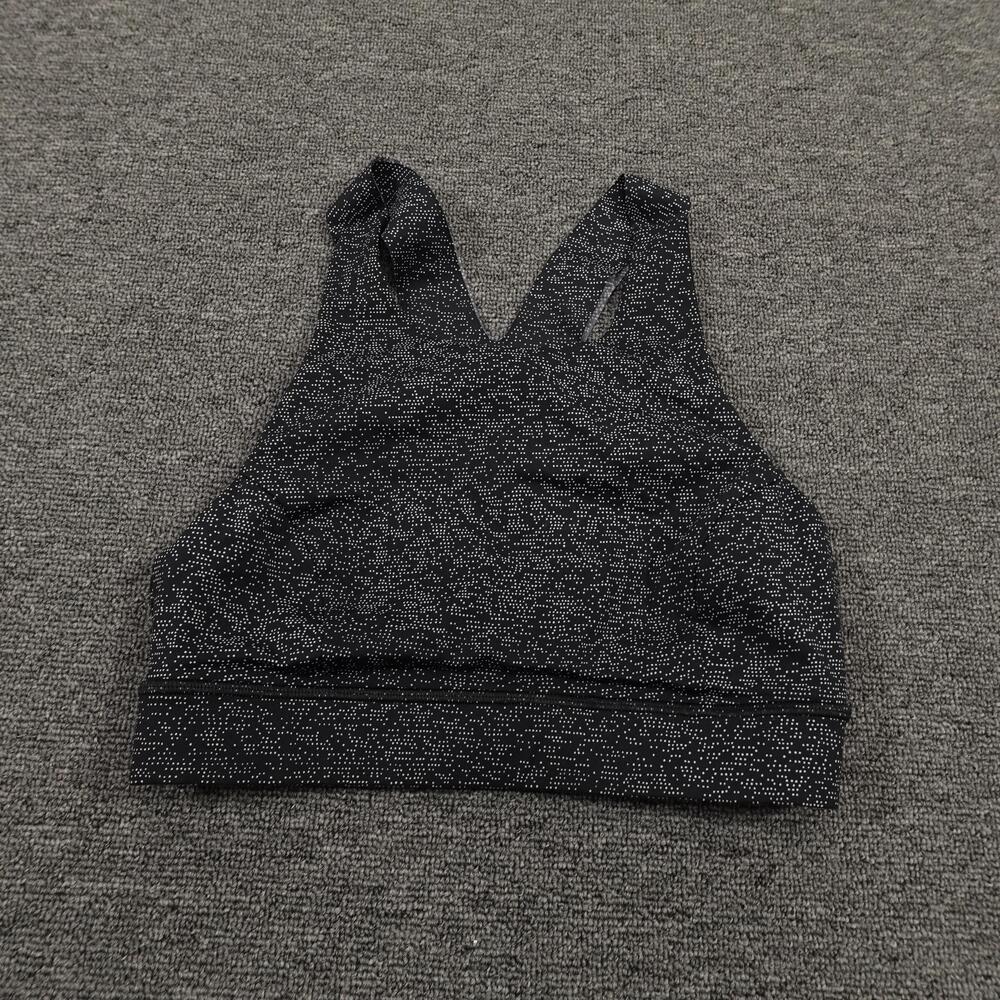 Lululemon Sports Bra Womens 6 Black White Speckle Racerback Athletic Yoga Gym